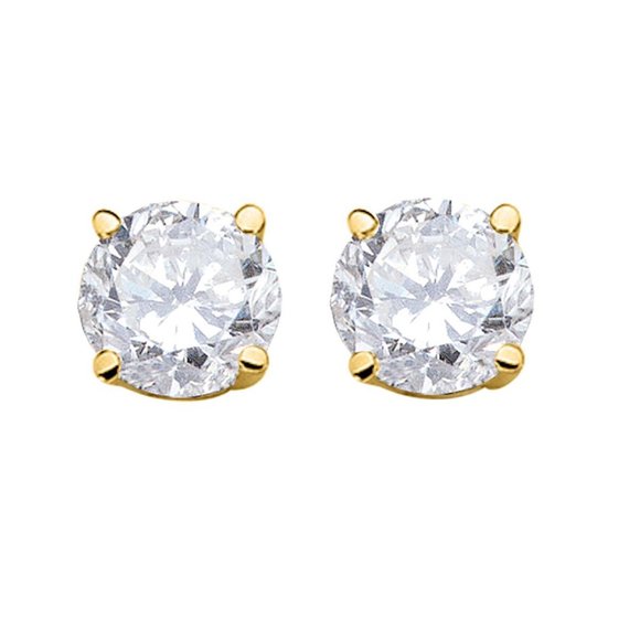 0.50 Cttw Round Diamond Stud Earrings For Women - Picture 2 of 3